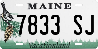ME license plate 7833SJ