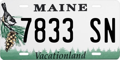 ME license plate 7833SN