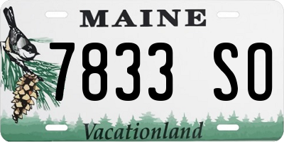 ME license plate 7833SO