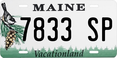 ME license plate 7833SP