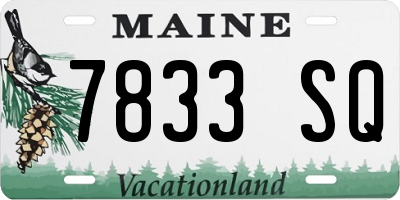 ME license plate 7833SQ