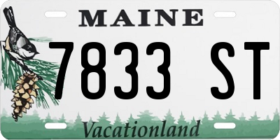 ME license plate 7833ST