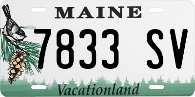 ME license plate 7833SV