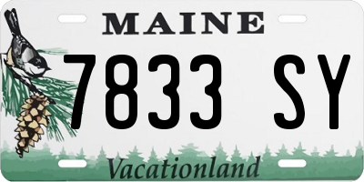 ME license plate 7833SY