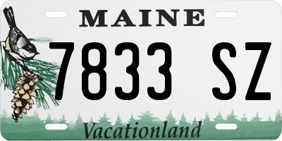 ME license plate 7833SZ