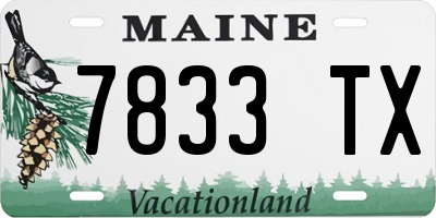 ME license plate 7833TX