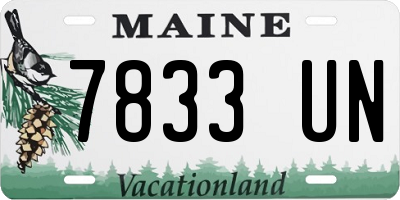 ME license plate 7833UN