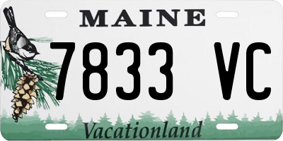 ME license plate 7833VC