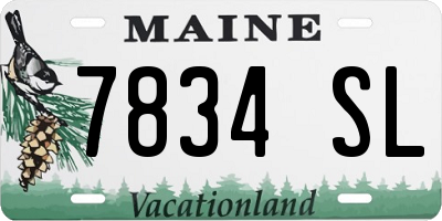 ME license plate 7834SL