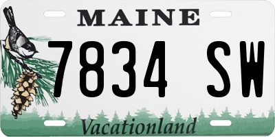 ME license plate 7834SW