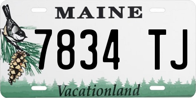 ME license plate 7834TJ