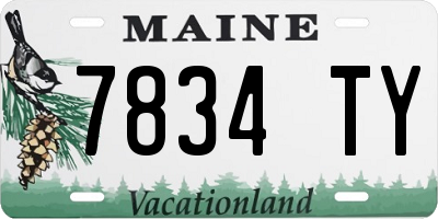 ME license plate 7834TY