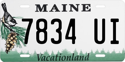 ME license plate 7834UI