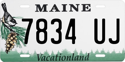 ME license plate 7834UJ