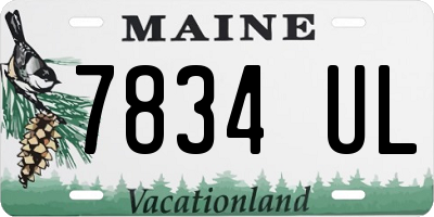 ME license plate 7834UL