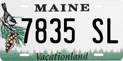 ME license plate 7835SL