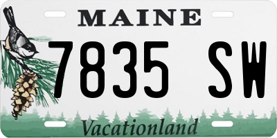 ME license plate 7835SW