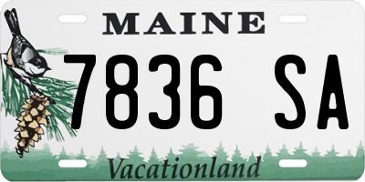 ME license plate 7836SA