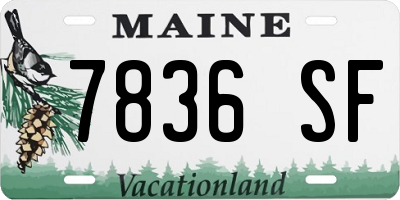 ME license plate 7836SF
