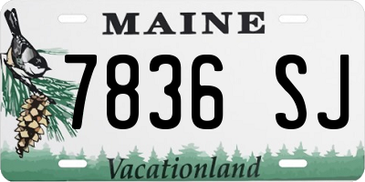 ME license plate 7836SJ