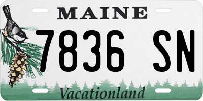 ME license plate 7836SN