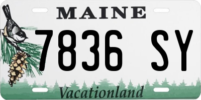 ME license plate 7836SY