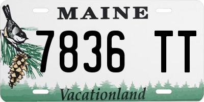 ME license plate 7836TT
