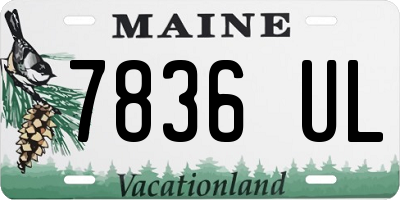ME license plate 7836UL