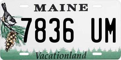 ME license plate 7836UM