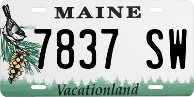 ME license plate 7837SW