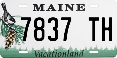 ME license plate 7837TH