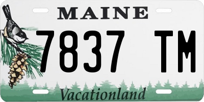 ME license plate 7837TM