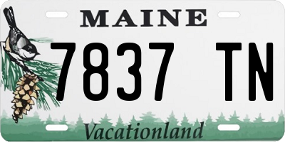 ME license plate 7837TN
