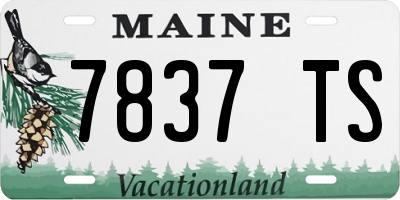 ME license plate 7837TS