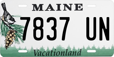 ME license plate 7837UN