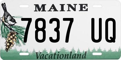 ME license plate 7837UQ