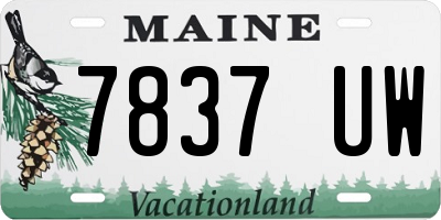 ME license plate 7837UW