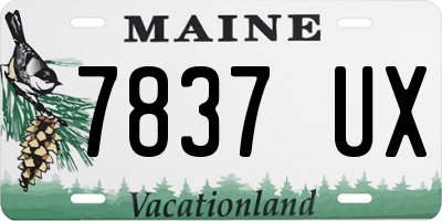 ME license plate 7837UX
