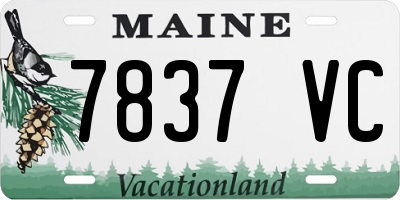 ME license plate 7837VC
