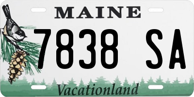 ME license plate 7838SA