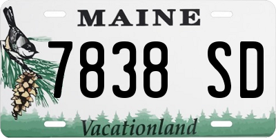 ME license plate 7838SD