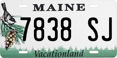 ME license plate 7838SJ