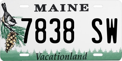 ME license plate 7838SW