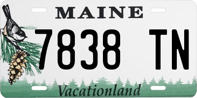 ME license plate 7838TN