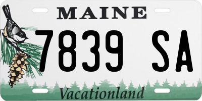 ME license plate 7839SA