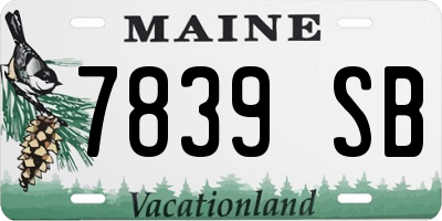 ME license plate 7839SB