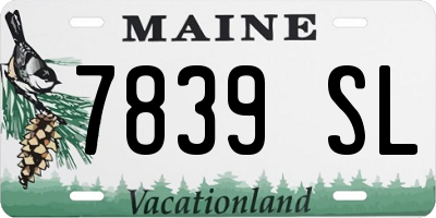 ME license plate 7839SL