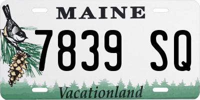 ME license plate 7839SQ