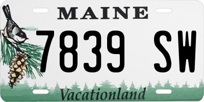 ME license plate 7839SW