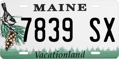 ME license plate 7839SX
